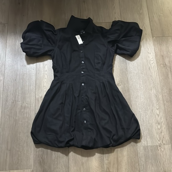 NWT! Gap Black Bubble Mini Shirtdress - Size XS 🐯 - Picture 8 of 9